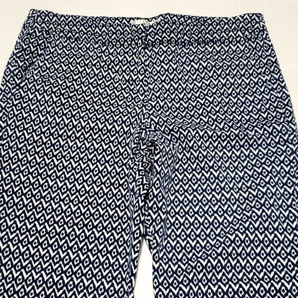 Kenar Blue Boho Geometric Print Straight Leg Ankle Pants - Picture 1 of 11
